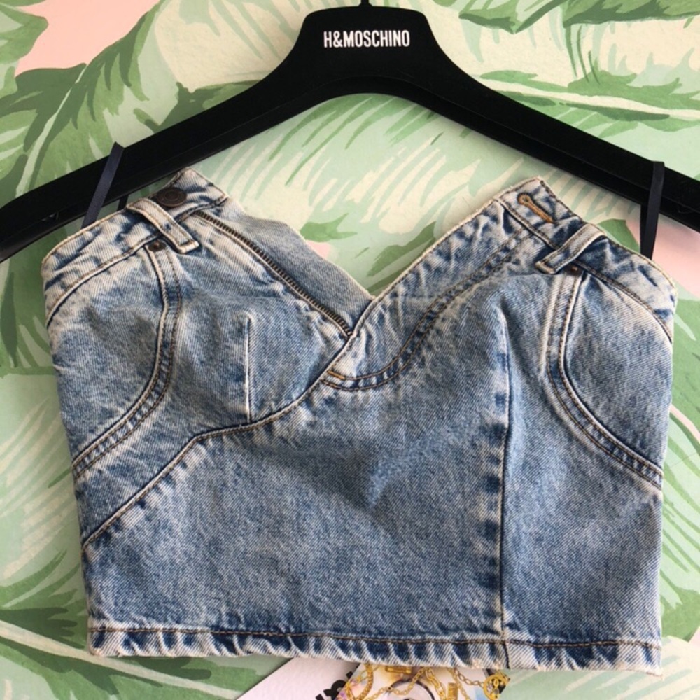 H&M x MOSCHINO Denim Bustier Top
